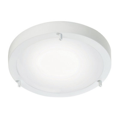 Nordlux Ancona Glass Ceiling Light Bathroom Safe White,mains from B&Q