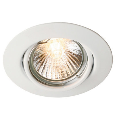 B&Q -  Triton Indoor Downlight White Metal Gu10 3 PackMains PoweredIp23