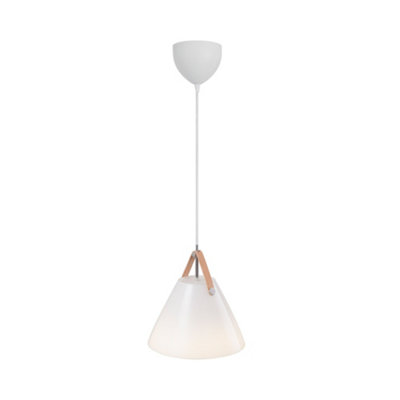 Nordlux Strap Glass Pendant Light Hanging Effect  White,mains from B&Q