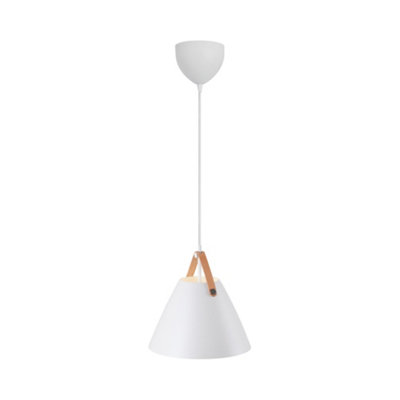 B&Q -  Strap Metal Pendant Light Hanging Effect  White,mains