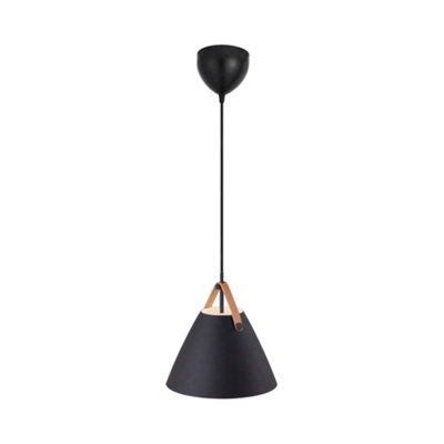 Nordlux Strap Metal Pendant Light Hanging Effect  Black,mains from B&Q