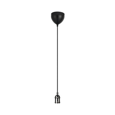 B&Q -  Avra Indoor Pendant Light Black Metal E27 RetroMains PoweredIp20