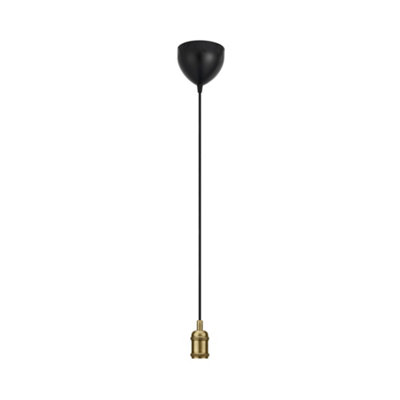 B&Q -  Avra Indoor Pendant Light Brass Metal E27 RetroMains PoweredIp20
