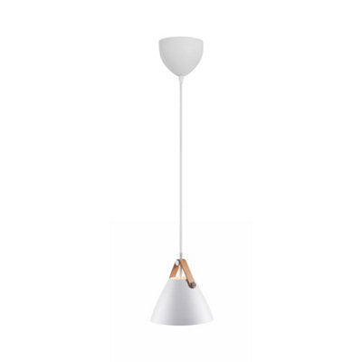 Nordlux Strap Metal Pendant Light Hanging Effect  White,mains from B&Q