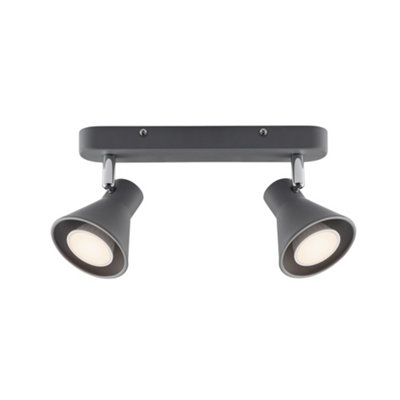Nordlux Light/Grey Eik 2-Spot Indoor Dining Kitchen Metal Spot In (Diam) 8.5Cm