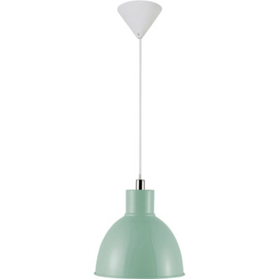 Nordlux Pop Metal Pendant Light White Inner Green,mains from B&Q