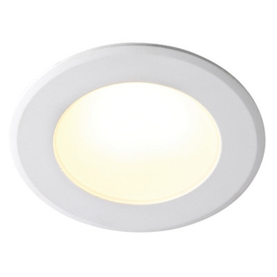 B&Q -  Birla Indoor Downlight White Plastic Intergrated Led Insulation SafeMains PoweredIp20