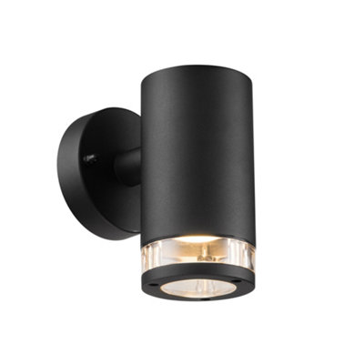 B&Q -  Birk Single Outdoor Patio Terrace Garden Wall Light In Black (Height) 17.2Cm