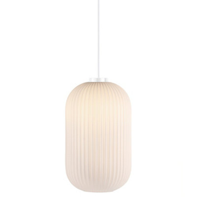 Nordlux Milford 20 Indoor Living Dining Glass Pendant Ceiling In Opal (Diam) 20Cm Light/White