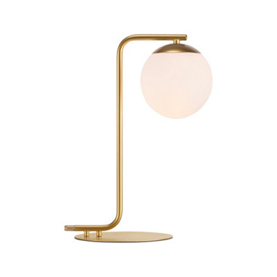 Nordlux Grant Glass Table Lamp Hand Blown Glass Brass,mains from B&Q