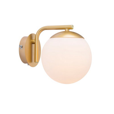 Nordlux Unisex Gold Grant Wall Light Brass Glass Bedroom E14 Switch Plug In/Mains In - Image 7