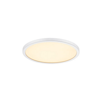 B&Q -  Oja Plastic Ceiling Light 25,000 Hrs White,mains Led