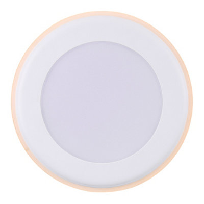 B&Q -  Elkton Indoor Downlight White Plastic Intergrated Led 3-Level DimmingMains PoweredIp20