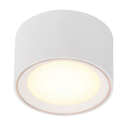 B&Q -  Fallon Metal Surface Downlight 3-Level Dimming White,mains Led