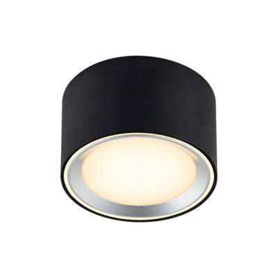 B&Q -  Fallon Metal Surface Downlight 3-Level Dimming Black,mains Led