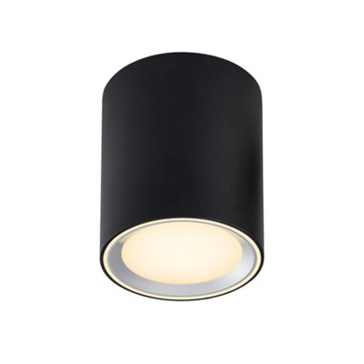 B&Q -  Fallon Long Surface Indoor Kitchen Dining Hallway Downlight In Black/steel (Height) 12Cm