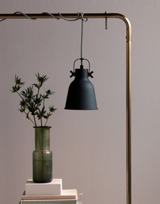 B&Q -  Adrian Metal Pendant Light Adjustable Head Black,mains