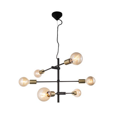 Nordlux Josefine Indoor Living Dining Metal Pendant Ceiling In Matt (Diam) 4.2Cm Light/Black