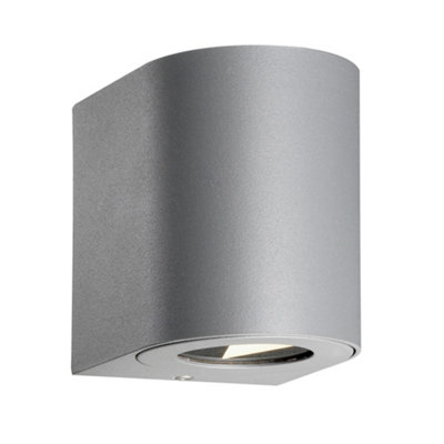 B&Q -  Canto Outdoor Aluminium Wall Light Weatherproof Grey,mains Led