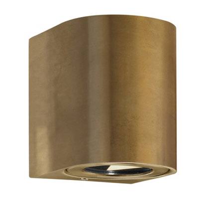 Nordlux Light Canto Outdoor Patio Terrace Metal Wall In Brass (Diam) 8.7Cm