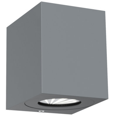 B&Q -  Canto Outdoor Aluminium Wall Light Weatherproof Grey,mains Led