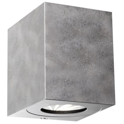 B&Q -  Canto Outdoor Galvanized Steel Wall Light Coastal/marine Safe Silver,mains Led