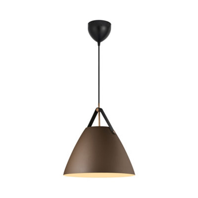 Nordlux Strap Metal Pendant Light Hanging Effect  Brown,mains from B&Q