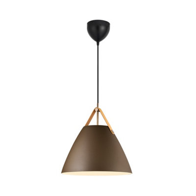 Nordlux Strap Metal Pendant Light Hanging Effect  Brown,mains from B&Q