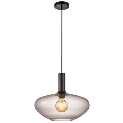 Nordlux Alton 35 Indoor Living Dining Glass Pendant Ceiling In (Diam) 35Cm Light/Black
