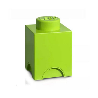 B&Q -  Square 1-Stud 1.2L Stackable Storage Brick Lime Green