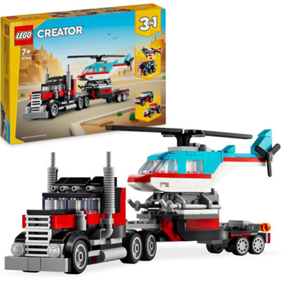 LEGO Creator 3in1 Flatbed Truck with Helicopter Toy to Propeller Plane and Fuel - Image 13