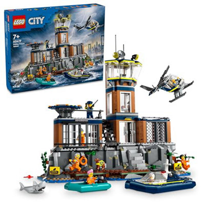  - Lego City Police Prison Island Toy For 7 Plus Year Old BoysGirls & KidsEmergency Vehicles Set With HelicopterBoat7