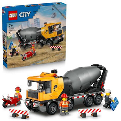  - Lego City Cement Mixer Truck ToyEducational Construction Site Vehicle Model W / 3 MinifiguresRotating Drum & Pouring