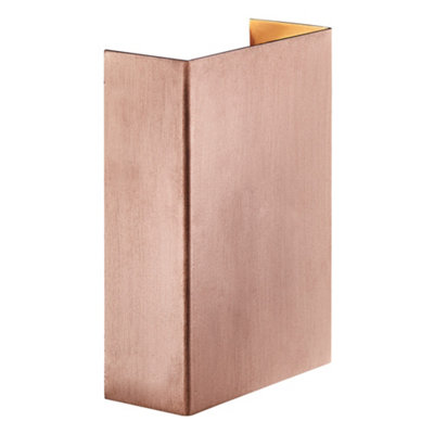 B&Q -  Fold Outdoor Copper Wall Light Coastal/marine Safe Brown,mains Led
