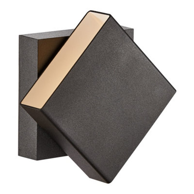 B&Q -  Turn Outdoor Aluminium Wall Light 360 Shade Black,mains Led