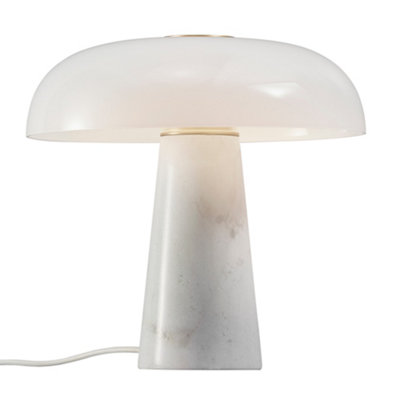 Nordlux Glossy Marble Table Lamp Weighted Base White,mains from B&Q