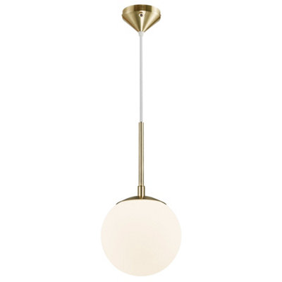 Nordlux Grant 15 Indoor Living Dining Glass Pendant Ceiling In Brass (Diam) 15Cm Light