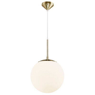 Nordlux Grant 25 Indoor Living Dining Glass Pendant Ceiling In Brass (Diam) 25Cm Light