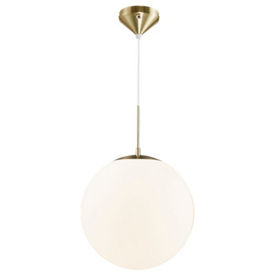 Nordlux Grant 35 Indoor Living Dining Glass Pendant Ceiling In Brass (Diam) 35Cm Light