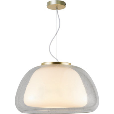 B&Q -  Jelly Glass Pendant Light Hand Blown Glass Clear,mains