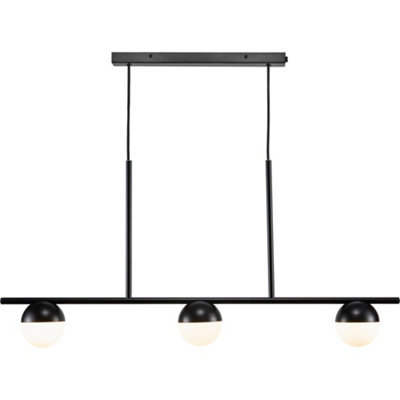 Nordlux Contina 3-Spot Indoor Dining Kitchen Pendant Ceiling In (Diam) 10Cm Light/Black