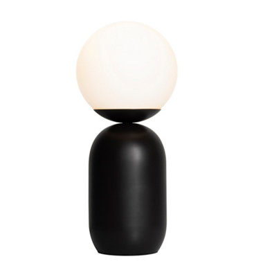 Nordlux Notti Indoor Living Dining Bedroom Metal Table Lamp In (Diam) 15Cm Black