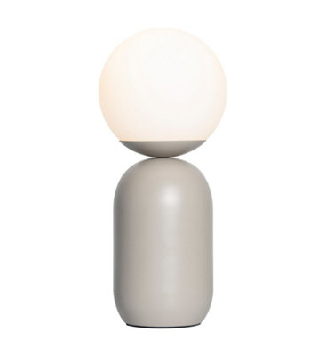 B&Q -  Notti Metal Table Lamp Hand Blown Glass Grey,mains