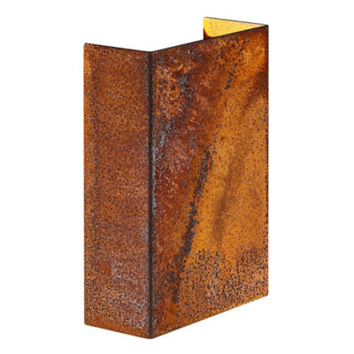 B&Q -  Fold Outdoor Corten Wall Light Coastal/marine Safe Brown,mains Led