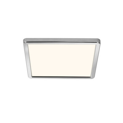 B&Q -  Oja Plastic Ceiling Light 3-Level Dimming Silver,mains Led