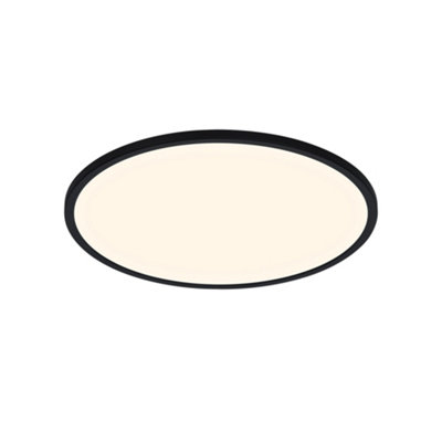 B&Q -  Oja Plastic Ceiling Light 3-Level Dimming Black,mains Led