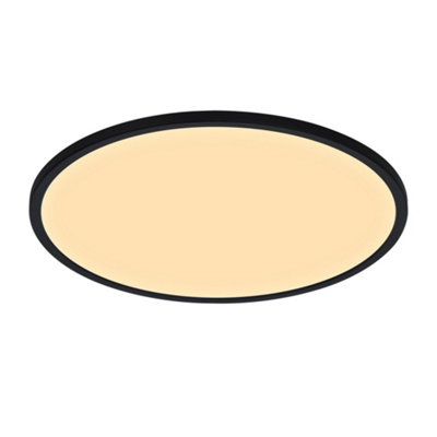 B&Q -  Oja Plastic Ceiling Light 3-Level Dimming Black,mains Led