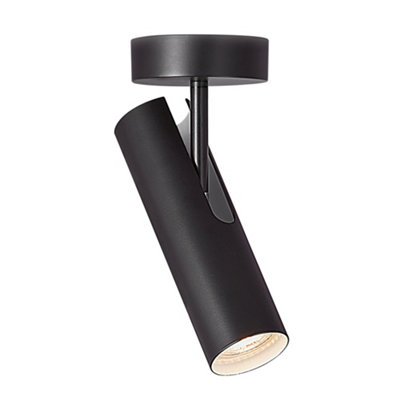 B&Q -  Mib Metal Ceiling Light Adjustable Head Black,mains