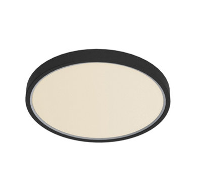 B&Q -  Noxy Plastic Ceiling Light 3-Level Dimming Black,mains Led