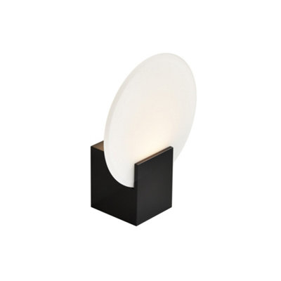 B&Q -  Hester Plastic Wall Light 3-Level Dimming Black,mains Led